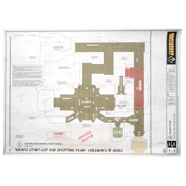 Stranger Things Season 3: Direct from the Set 42x30 Schematic- Lot 108 Spotting Plan- Hallways & Hubs