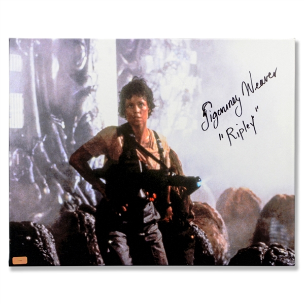 Sigourney Weaver Autographed Aliens Ellen Ripley 16x20 Canvas Gallery Edition
