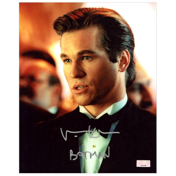 Val Kilmer Autographed 8x10 Batman Bruce Wayne Photo W/ Batman Inscription
