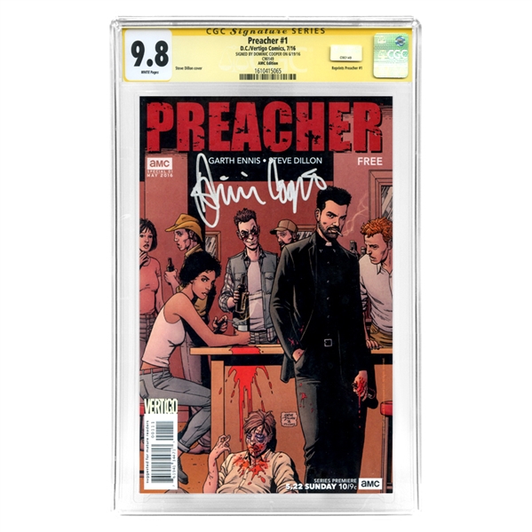 Dominic Cooper Autographed 2016 Preacher #1 CGC SS 9.8 Comic