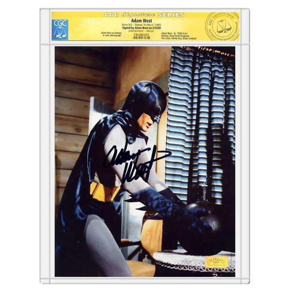 Adam West Autographed 1966 Batman Classic 8x10 Bomb Scene Photo * CGC Signature Series