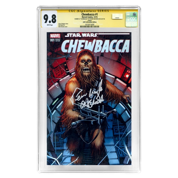 Peter Mayhew Autographed 2015 Chewbacca #1 AOD Collectibles Edition CGC Signature Series 9.8 Mint