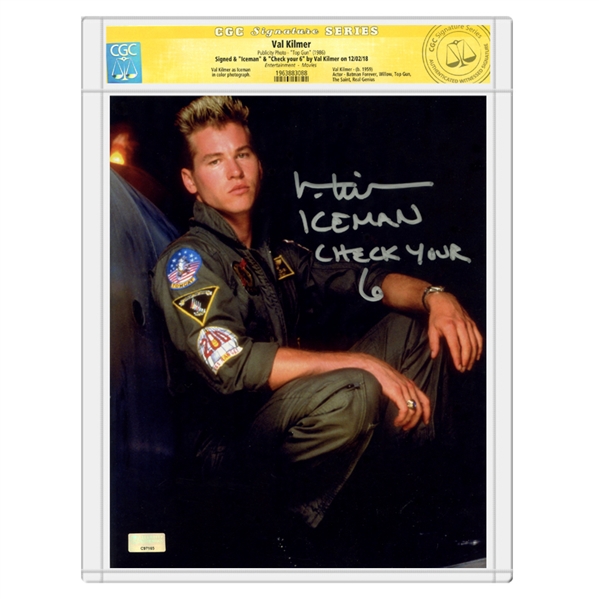 Val Kilmer Autographed Top Gun Iceman 8x10 Portrait Photo * CGC Signature Series