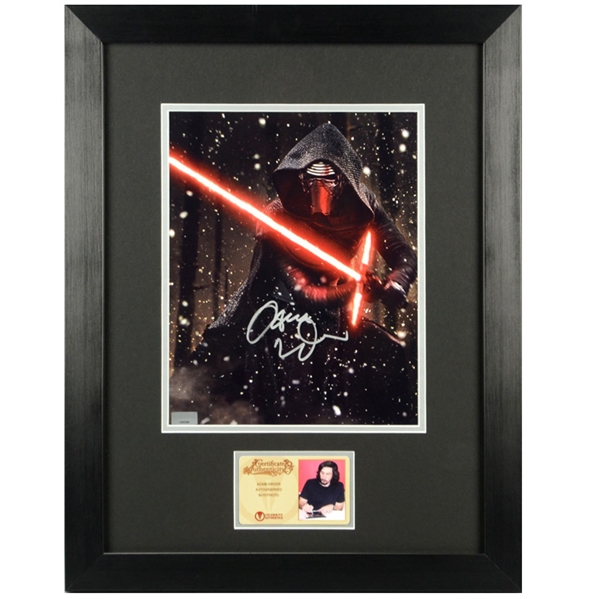 Adam Driver Autographed Star Wars: The Force Awakens Kylo Ren Starkiller Base 8x10 Framed Photo