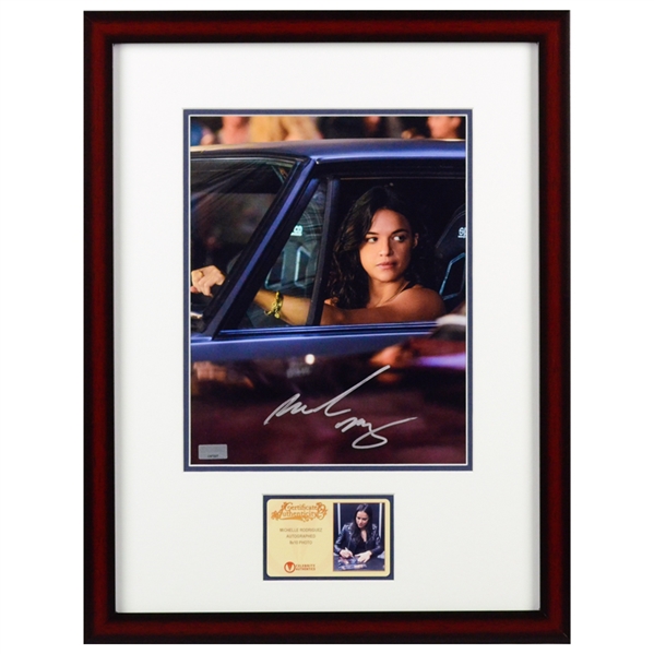 Michelle Rodriguez Autographed Fast and Furious Drive By 8×10 Framed Photo