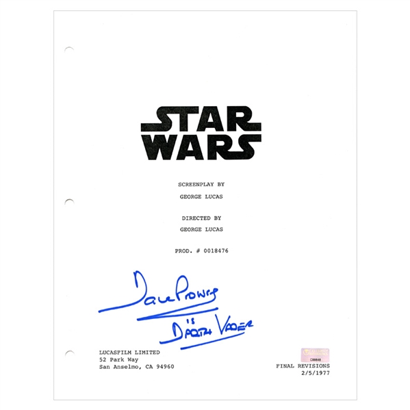 David Prowse Autographed Star Wars Script Cover