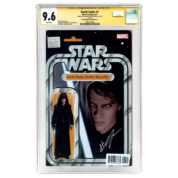 Hayden Christensen Autographed Darth Vader #1 Action Figure Variant Cover CGC SS Signature Series 9.6 Comic 