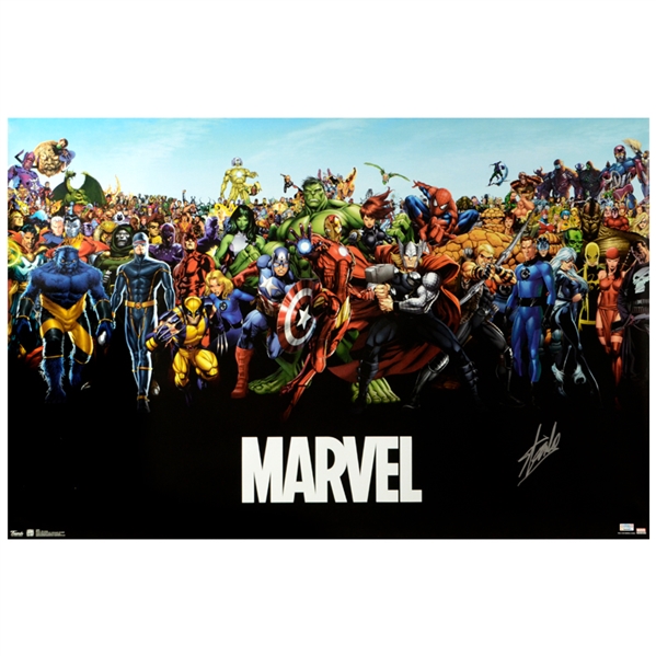 Stan Lee Autographed 22.5x34 Marvel Universe Poster