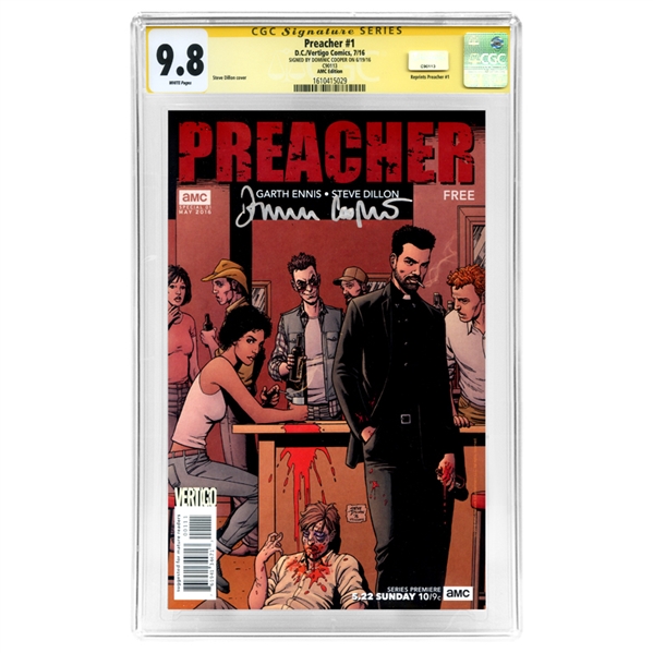 Dominic Cooper Autographed 2016 Preacher #1 CGC SS 9.8 Comic