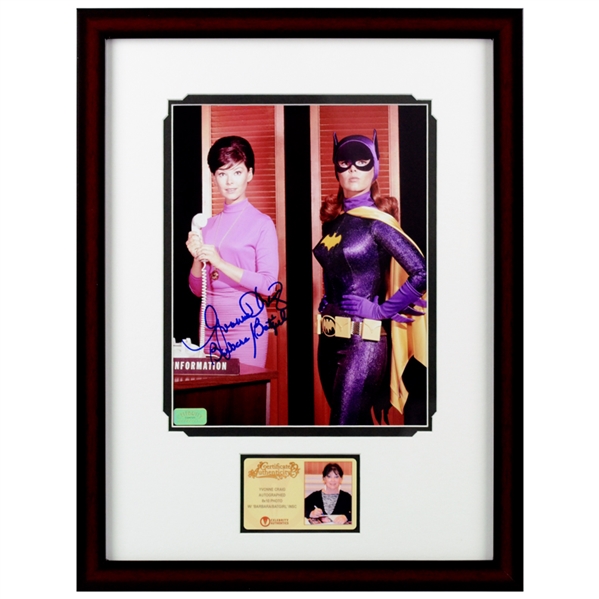 Yvonne Craig Autographed Batman Batgirl Transition 8x10 Framed Photo with Barbara Batgirl Inscription 