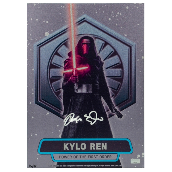 Adam Driver Autographed Topps Chrome Star Wars Kylo Ren Power of the First Order 10x14 Aluminum Card