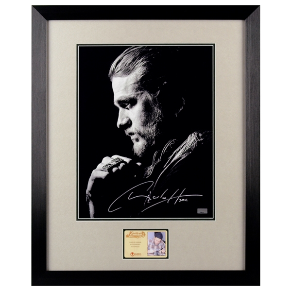Charlie Hunnam Autographed Sons of Anarchy Jax Teller Black and White 11x14 Framed Photo