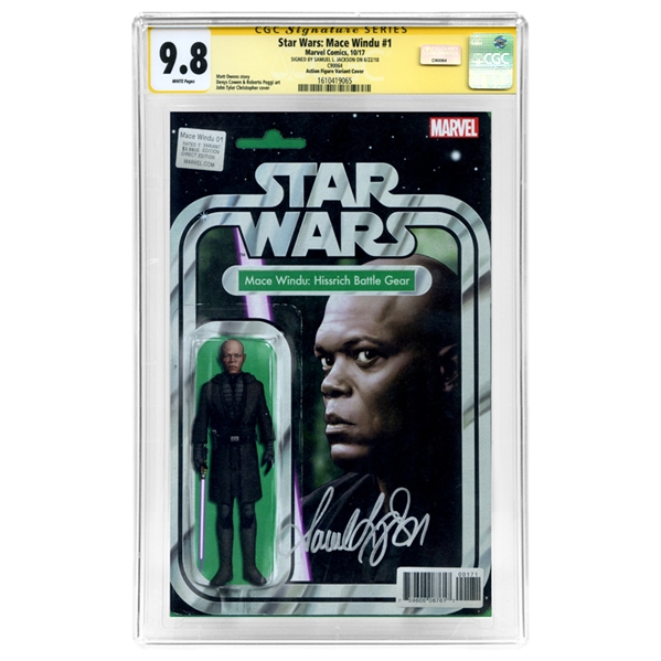 Samuel L. Jackson Autographed 2017 Star Wars Mace Windu #1 Action Figure Variant Cover CGC SS 9.8 Mint