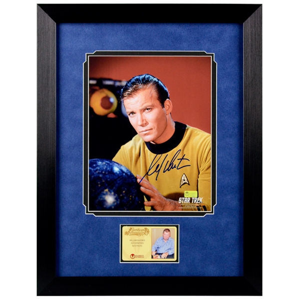 William Shatner Autographed Star Trek Captain Kirk with Star Map 8x10 Framed Photo