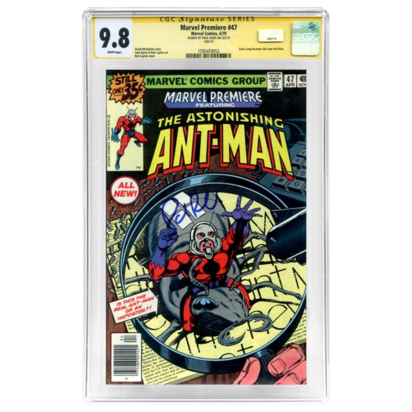 Paul Rudd Autographed 1979 Marvel Premiere #47 CGC SS 9.8 Mint * 1st Appearance of Scott Lang as Ant-Man