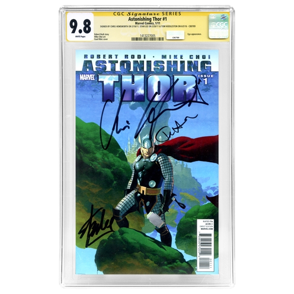 Chris Hemsworth, Stan Lee and Tom Hiddleston Autographed 2011 Astonishing Thor #1 CGC SS 9.8 Mint