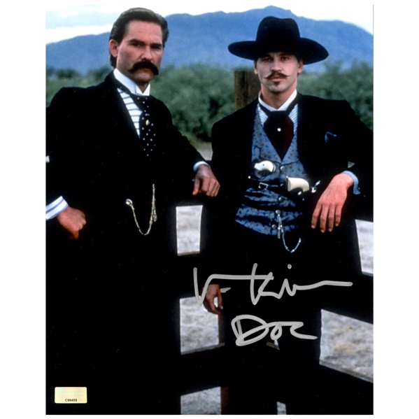 Val Kilmer Autographed Tombstone 8x10 Scene Photo with Doc Inscription 
