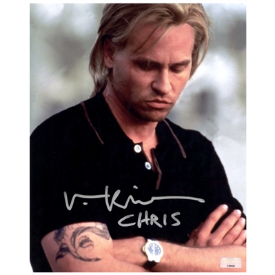 Val Kilmer Autographed Heat 8x10 Closeup Photo with Chris Inscription