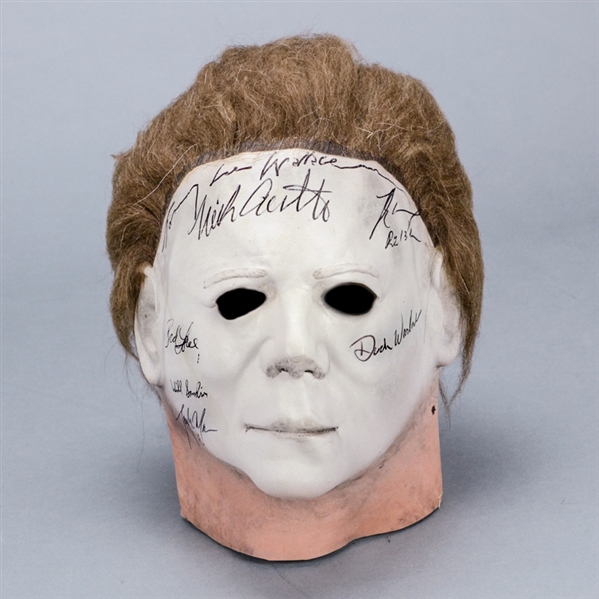 Dick Warlock, Nick Castle, Tony Moran and Halloween Cast Autographed Michael Myers Mask