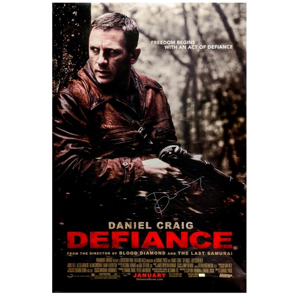 Daniel Craig Autographed 2008 Defiance Original Double-Sided 27×40 Movie Poster