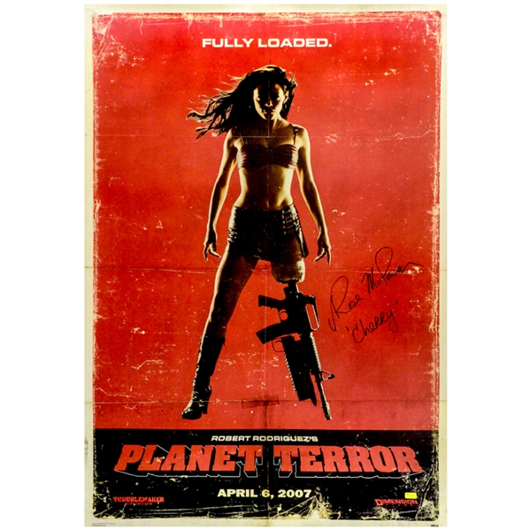 Rose McGowan Autographed 2007 Planet Terror Cherry Darling 27x39 Single Sided Poster W/ Cherry Inscription