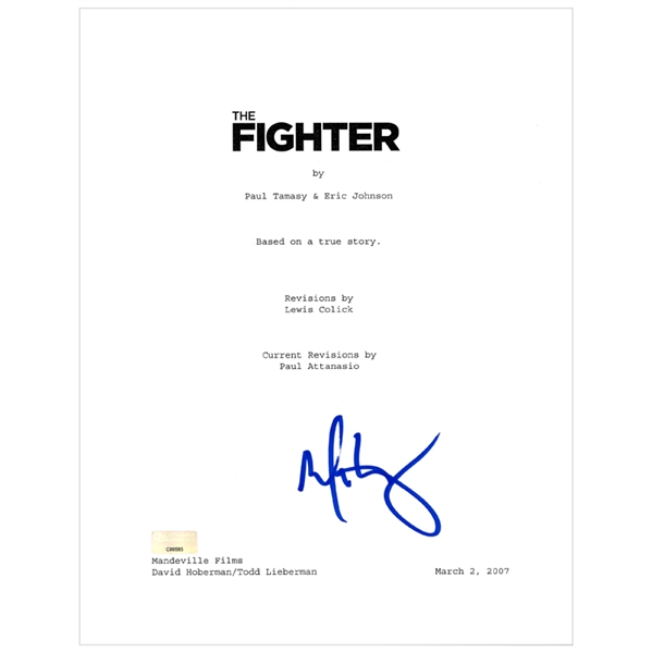 Mark Wahlberg Autographed 2010 The Fighter Script Cover