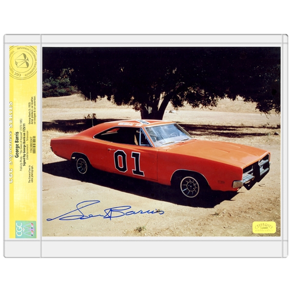 George Barris Autographed The Dukes of Hazzard General Lee 8x10 Photo *CGC Signature Series
