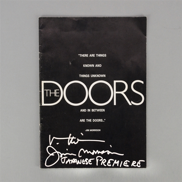 Val Kilmer Autographed The Doors Japanese Premiere Promotional Booklet with Jim Morrison Japanese Premiere Inscription