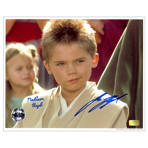Jake and Madison Lloyd Autographed Star Wars 8x10 Anakin on Naboo Photo