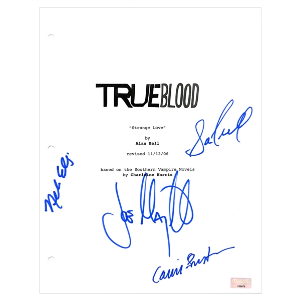 Joe Manganiello, Carrie Preston, Nelsan Ellis and Sam Trammell Autographed True Blood Script Cover