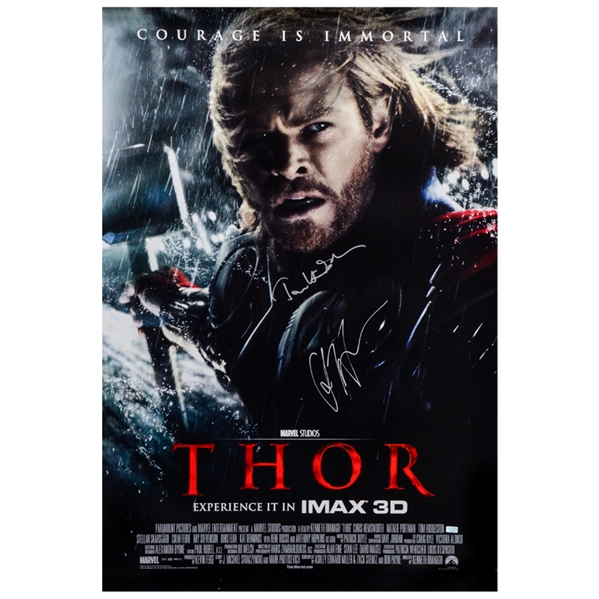 Chris Hemsworth and Tom Hiddleston Autographed Thor Original 27x40 Imax Double-Sided Movie Poster