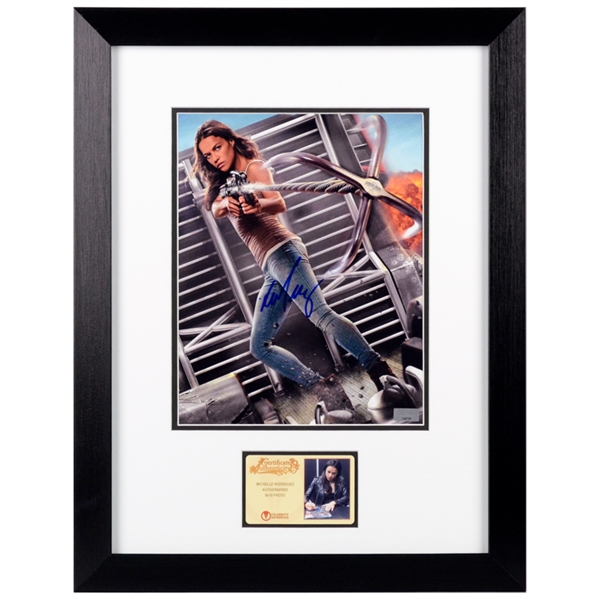 Michelle Rodriguez Autographed Universal Studios Fast and Furious Ride 8×10 Framed Photo