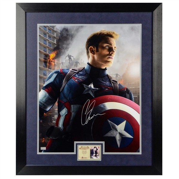 Chris Evans Autographed Avengers Age of Ultron 16x20 Framed Photo
