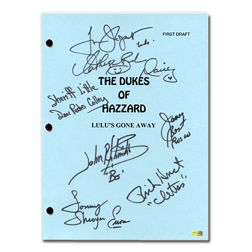  John Schneider, Tom Wopat, Catherine Bach and The Dukes of Hazzard Cast Autographed ‘Lulu’s Gone Away’ Script