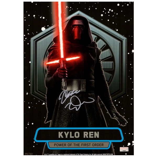 Adam Driver Autographed Star Wars Masterwork 10x15 Kylo Ren Trading Card
