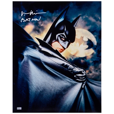 Val Kilmer Autographed Batman Forever 16×20 Poster Art with Batman Inscription