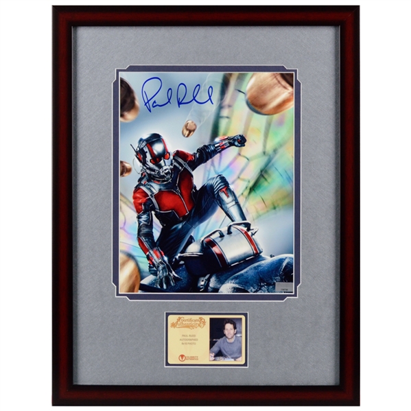 Paul Rudd Autographed Ant-Man Action 8x10 Framed Photo
