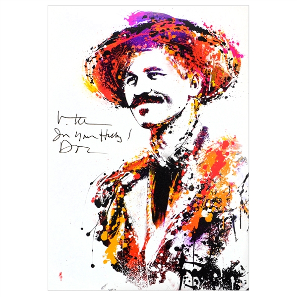 Val Kilmer Autographed Tombstone Doc Holliday 30x42 Canvas Giclee by Mike Ferrari with Im Your Huckleberry - Doc Inscription