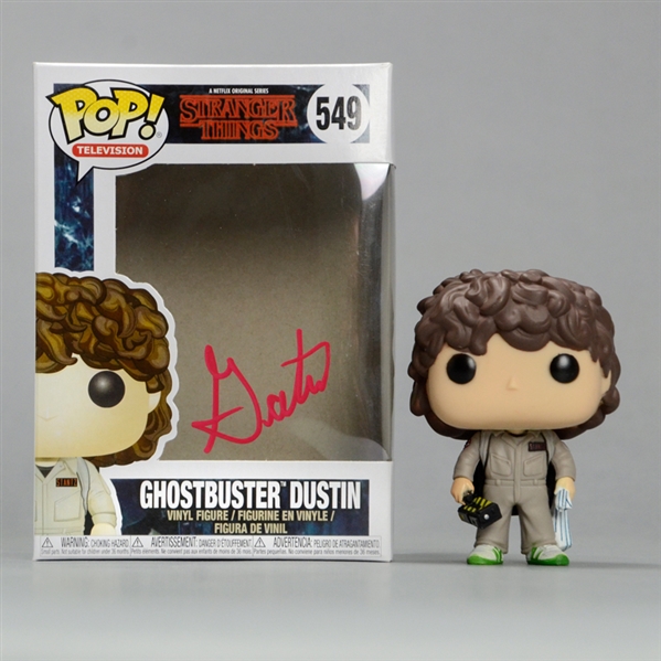 Gaten Matarazzo Autographed Stranger Things Ghostbuster Dustin POP Vinyl Figure #549