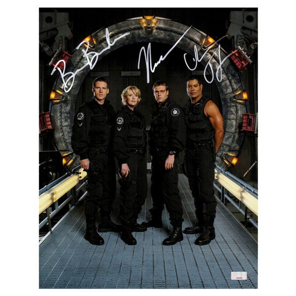 Ben Browder, Christopher Judge, Michael Shanks Autographed Stargate SG-1 11x14 Group Photo