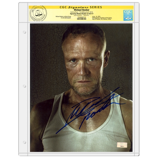 Michael Rooker Autographed The Walking Dead 8x10 Photo * CGC Signature Series