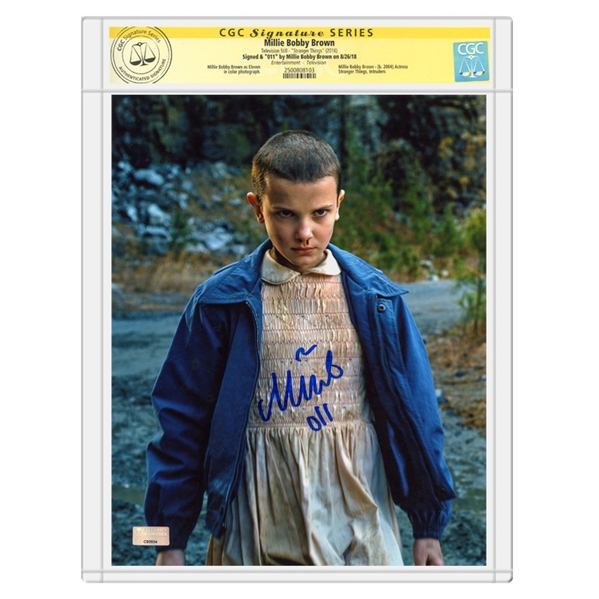 Millie Bobby Brown Autographed Stranger Things Eleven 8x10 Photo * CGC Signature Series