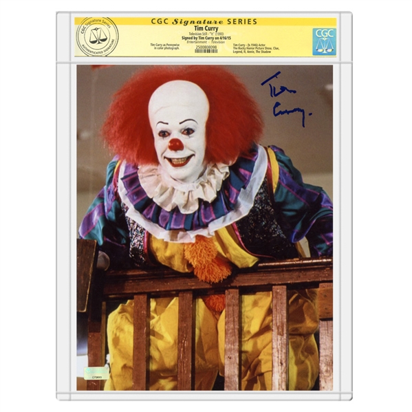 Tim Curry Autographed 1990 IT Pennywise 8×10 Photo * CGC Signature Series
