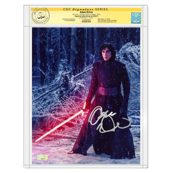 Adam Driver Autographed Star Wars: The Force Awakens 8x10 Kylo Ren Starkiller Unmasked Photo * CGC Signature Series