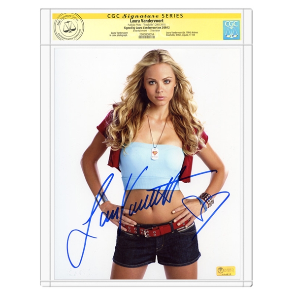 Laura Vandervoort Autographed Smallville Kara 8x10 Studio Photo * CGC Signature Series