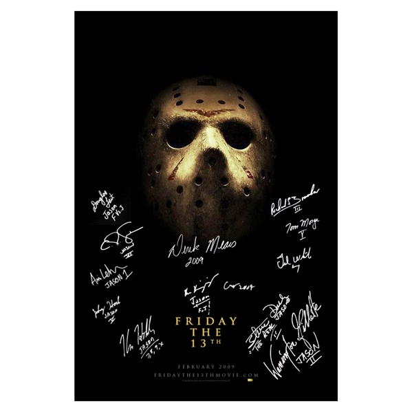 Friday The 13th Cast Autographed 2009 Original 27x40 Double-Sided Movie Poster * FINAL ONE!