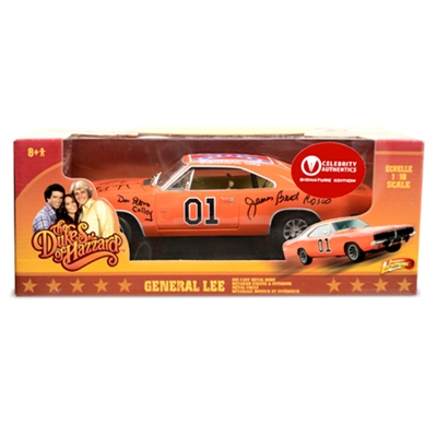  Schneider, Bach, Wopat, Best, Barris, Colley, Cast Autographed The Dukes of Hazzard 1:18 Scale Die-Cast General Lee