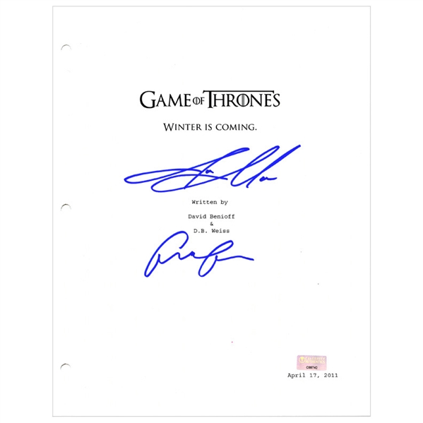  Emilia Clarke and Jason Momoa Autographed 4/17/2011 Game of Thrones Winter is Coming Script Cover * FINAL ONE!