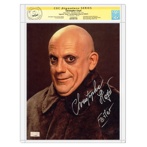 Christopher Lloyd Autographed Addams Family 8x10 Uncle Fester Photo * CGC Signature Series