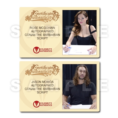 Momoa, McGowan, Nichols, Lang, Howard Conan the Barbarian Cast Autographed 2011 Conan the Barbarian Full Script